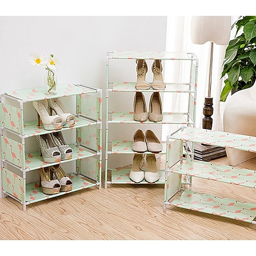 

3/4/5 Layer Non-woven Shoe Rack Space Saving Non-slip Shoe Tower Cabinet Storage And Finishing Shoe Rack Porch Storage Rack Household Small Fresh Cloth Shoe Rack Oxford Cloth Simple Shoe Rack Dormitory