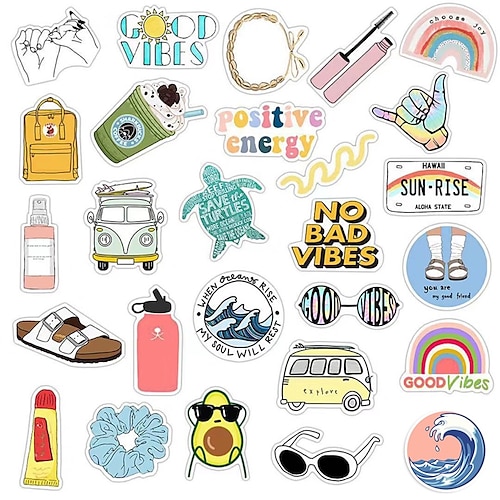 

35 Pack Water Bottle Stickers Waterproof Stickers VSCO Stickers Hydroflask Stickers Waterproof Laptop Stickers Vinyl Stickers for Water Bottles and Hydro Flask Stickers for Kids