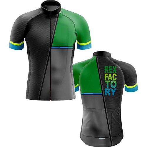 

21Grams Men's Cycling Jersey Short Sleeve Bike Top with 3 Rear Pockets Mountain Bike MTB Road Bike Cycling Breathable Quick Dry Moisture Wicking Reflective Strips Black Color Block Polyester Spandex