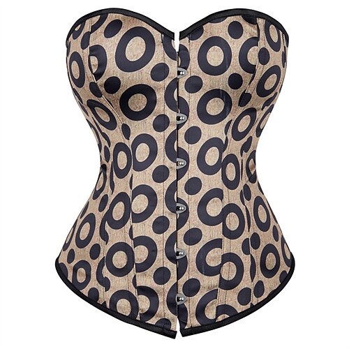 

Corset Women's Corsets Comfortable Overbust Corset Backless Tummy Control Push Up Spot Geometric Hook Eye Lace Up Polyester Party Evening Club Office Fall Winter Spring Khaki / Print