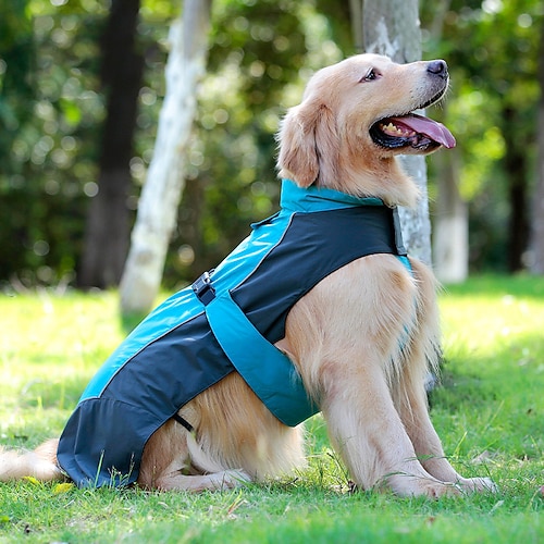 

casacos para animais de estimação cães grandes médios e pequenos casacos à prova de frio e quentes no peito e nas costas tiras refletoras à prova de chuva