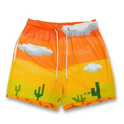 

Men's Shorts Hip-Hop Shorts Print Short Pants Micro-elastic Graphic Prints Tree Breathable Sports Mid Waist Yellow camouflage Green Blue Pink S M L XL XXL