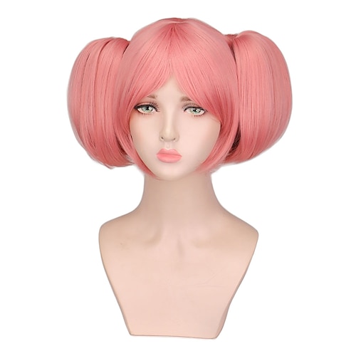 

Cosplay Wig Madoka Kaname Puella Magi Madoka Magica Anime & Comic Straight With 2 Ponytails Machine Made Wig 14 inch Synthetic Hair Men's Adjustable Pink / Party / Evening