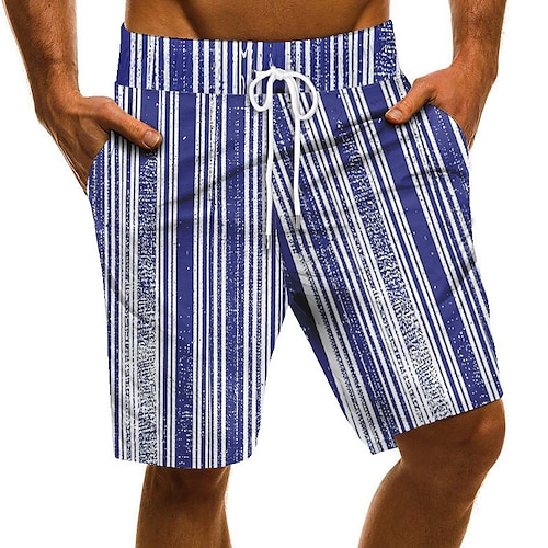 

Men's Swim Trunks Swim Shorts Quick Dry Board Shorts Bathing Suit with Pockets Drawstring Swimming Surfing Beach Water Sports Stripes Printed Spring Summer