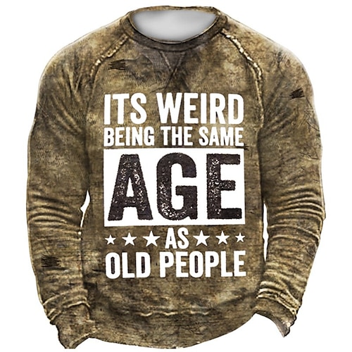 

Men's Sweatshirt Pullover Graphic Patterned Letter Print Casual Daily Sports 3D Print Basic Streetwear Hoodies Sweatshirts Brown