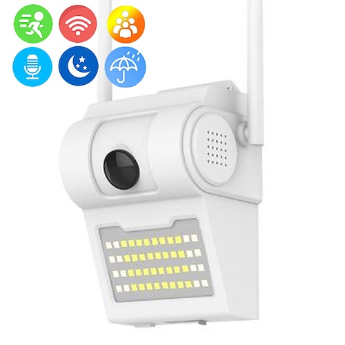 

2MP HD Remote Garden Monitoring Head HD Wireless WiFi Indoor and Outdoor White Light Wall Light Camera