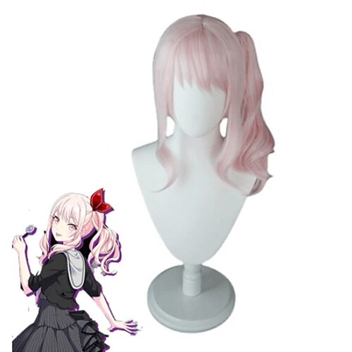 

Cosplay Costume Wig Project Sekai Colorful Stage Mochizuki Honami Vedio Game Wavy With Ponytail Machine Made Wig 16 inch Synthetic Hair Men's Adjustable Pink / Party / Evening