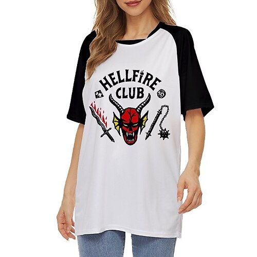 

Inspired by Stranger Things Hellfire Club T-shirt Anime Terylene Anime Harajuku Graphic Kawaii T-shirt For Men's / Women's / Couple's