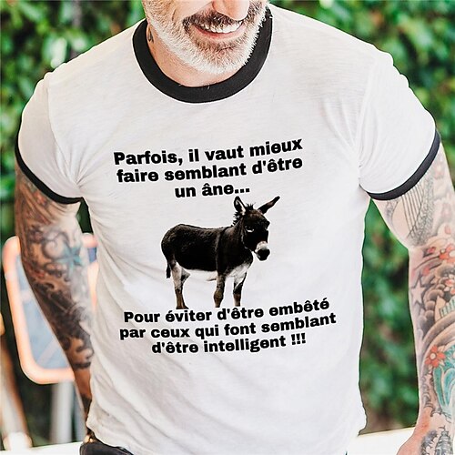 

Men's Unisex T shirt Tee Animal Letter Graphic Prints Crew Neck Red Gray White Outdoor Street Short Sleeve Print Clothing Apparel Sports Designer Casual Big and Tall / Summer / Summer