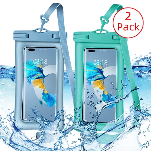 

2 Pack Waterproof Phone Pouch Portable Water Resistant Floating [30m / 98ft] IPX8 Phone Case Dry Bag Mobile Rain Cover for For iPhone 13 Pro Max 12 Mini 11 Samsung Galaxy S22 Ultra Plus S21 A73 A53