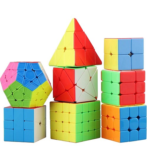 

Educational Speed Cube Set 8 Pack Magic Cube Includes Speed Cubes 3x3 2x2 Pyramid Cube Speed Cube Plus Bonus Puzzle Cube Puzzles Bundle
