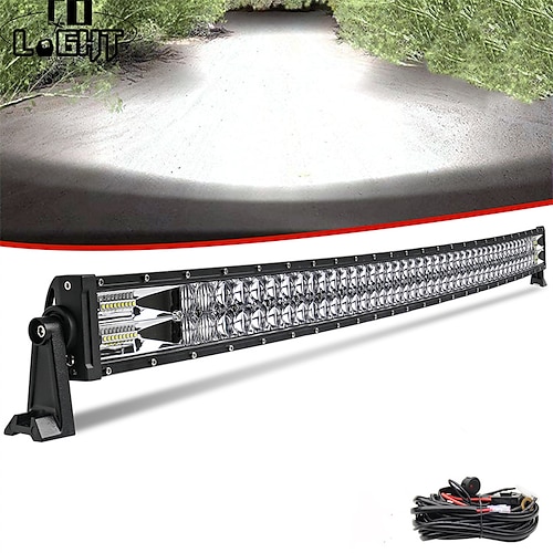 

OTOLAMPARA High Quality Ultra Bright Lightness 22/32/42/50 inches Curved LED Light Bar for Wrangler/F150/F250/Ram 1500/ Ford Ranger/ Toyota Hilux IP67 6000K Combo Beam Dual Row Curve LED Bar