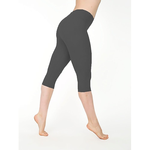 Women's White Capri Leggings Workout Tights High Waist Tummy