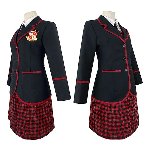 

The Umbrella Academy Season 3 TV Series Outfits School Uniform Women's Movie Cosplay Cosplay Costume Party Black Blouses Coat Vest Masquerade Polyester / Dress / Socks / Tie