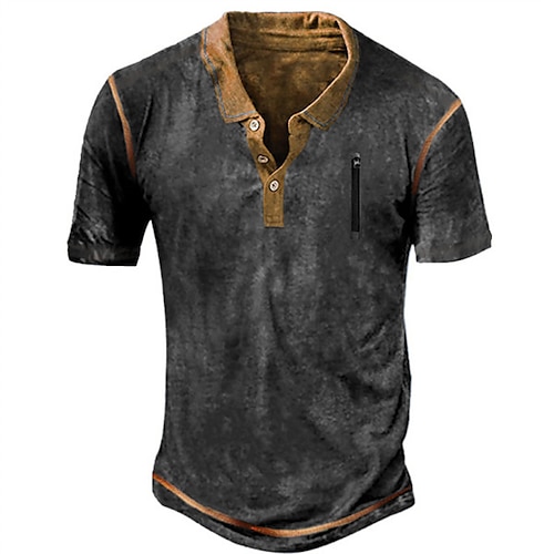 

Men's Collar Polo Shirt Golf Shirt Graphic Turndown Blue Yellow Gray 3D Print Outdoor Street Short Sleeves Button-Down Print Clothing Apparel Fashion Designer Casual Breathable / Summer / Spring