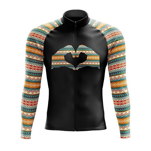 

21Grams Men's Cycling Jersey Long Sleeve Bike Top with 3 Rear Pockets Mountain Bike MTB Road Bike Cycling Breathable Quick Dry Moisture Wicking Reflective Strips Black Polyester Spandex Sports