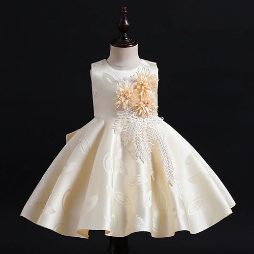 

Kids Girls' Dress Floral A Line Dress Asymmetrical Dress Performance Print Cotton Sleeveless Princess Dress 3-10 Years Spring Pink Wine Beige