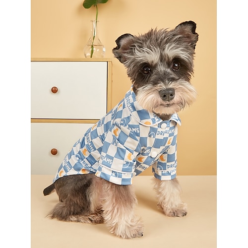 

Dog Cat T-shirts Plaid / Check Casual Daily Casual Daily Dog Clothes Puppy Clothes Dog Outfits Soft Blue Costume for Girl and Boy Dog Polyster XS S M L XL