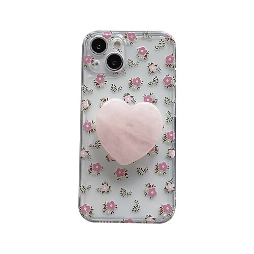 

Phone Case For Apple Back Cover iPhone 14 Pro Max 14 Plus 13 12 11 Pro Max Mini X XR XS Bumper Frame Kickstand Soft Edges Transparent Flower TPU