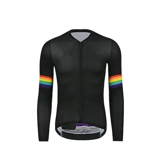 

Men's Cycling Jersey Cycling Jersey with Shorts Long Sleeve Mountain Bike MTB Road Bike Cycling White Black Bike Jersey Reflective Strips Back Pocket Sports Curve Waves Clothing Apparel / Athleisure