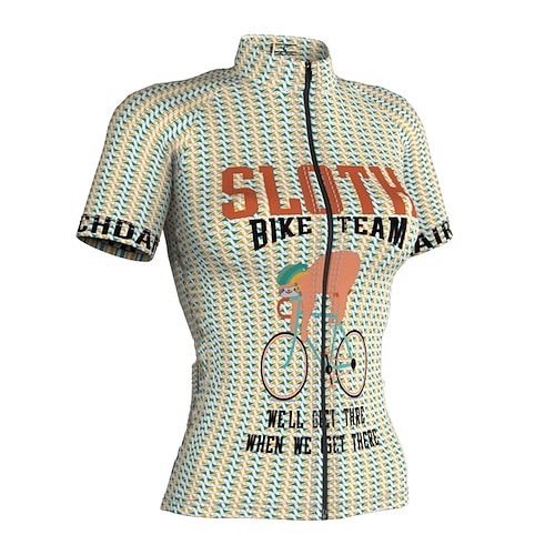 

21Grams Women's Cycling Jersey Short Sleeve Bike Top with 3 Rear Pockets Mountain Bike MTB Road Bike Cycling Breathable Quick Dry Moisture Wicking Green Sloth Spandex Polyester Sports Clothing Apparel