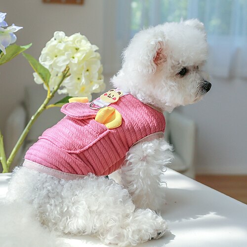 

Dog Cat Vest Animal Adorable Cute Dailywear Casual Daily Winter Dog Clothes Puppy Clothes Dog Outfits Soft Rose Pink Costume for Girl and Boy Dog Polyester XS S M L XL