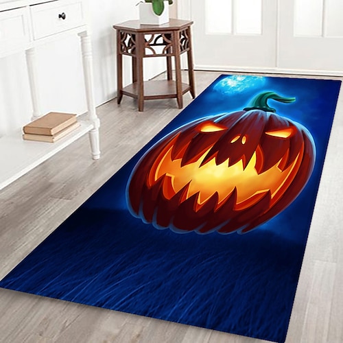 

Halloween Pumpkins Decorative Doormat, Seasonal Fall Halloween Party Floor Mat,Indoor Outdoor Doormat Non Slip, Perfect Greeting Front Door Mat