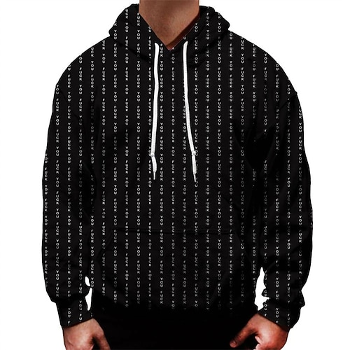 

Men's Unisex Pullover Hoodie Sweatshirt Striped Graphic Prints Print Daily Sports 3D Print Designer Casual Hoodies Sweatshirts Black