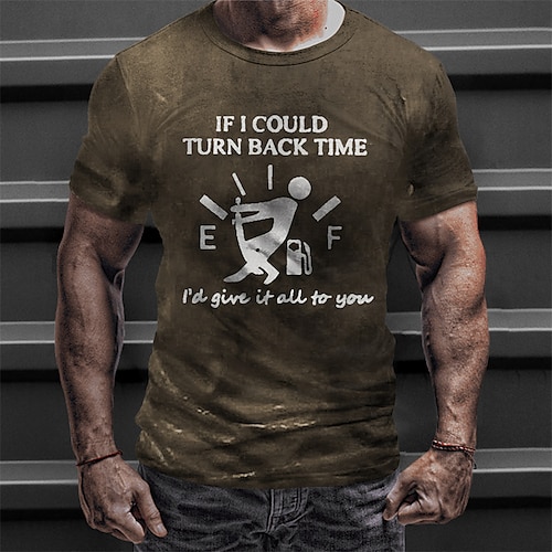 

Homme Unisexe T shirt Tee Lettre Imprimés Photos Col Ras du Cou Vert Véronèse Marron Bleu Marine Noir 3D effet Extérieur Plein Air Manches Courtes Imprimer Vêtement Tenue Rétro Vintage Sportif Design