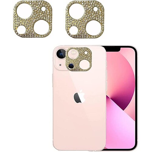 

2 Pack LNtech Bling Crystal Camera Lens Cover Compatible with iPhone 13 Pro/iPhone13 Pro max Rear Camera Cover 3D Shiny Diamond Lens Cover(Gold)