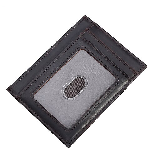 

Business Card Holder Case Genuine Leather Name Card Holder Pocket with Magnetic Shut Single Compartment for Women Men