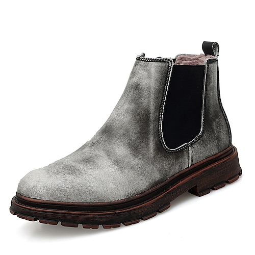 

Homens Botas Retro Botas Chelsea Vintage Casual Diário Couro Ecológico Botas / Botins Preto Marron Cinzento Gradiente Inverno Outono