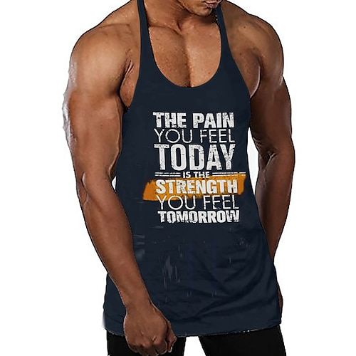 

Men's Workout Tank Top Running Tank Top Sleeveless Top Athletic Athleisure Breathable Quick Dry Soft Fitness Gym Workout Running Sportswear Activewear Dark Navy