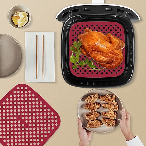 

Silicone Mat Kitchen Accessories Air Fryer Non-stick Baking Mat Pastry Tools Accessories Bakeware Oil Mats Cake Grilled Saucer