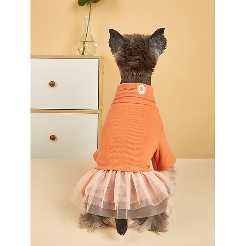 

Dog Cat Skirt Voiles & Sheers Simple Style Cute Walking Festival Dog Clothes Puppy Clothes Dog Outfits Soft Orange Black Costume for Girl and Boy Dog Polyster XS S M L XL