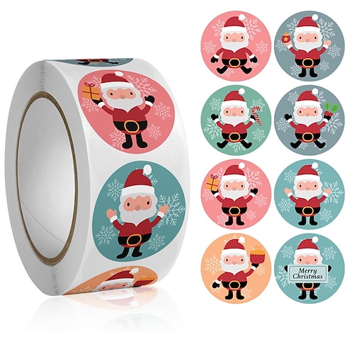 

3 Rolls Santa Claus Christmas Bell Roll Stickers for Student Notebook Planners Waterproof Self-adhesive Aesthetic for Women Men Girls