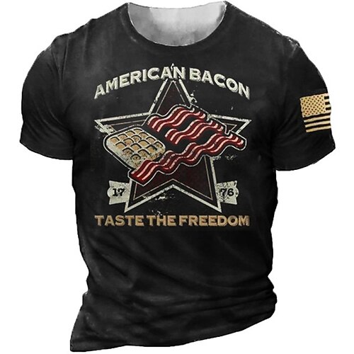

Men's Unisex T shirt Tee 3D Print Graphic Patterned Star Letter Crew Neck Street Daily Print Short Sleeve Tops Designer Casual Vintage Big and Tall Black / Summer / Summer
