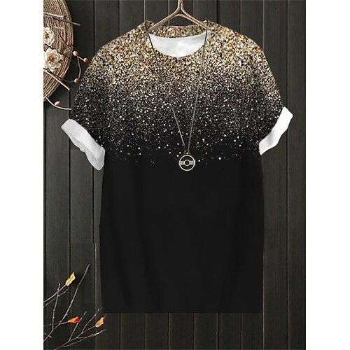 

Women's Plus Size Tops T shirt Tee Color Gradient Print Short Sleeve Crewneck Streetwear Daily Sports Cotton Spandex Jersey Spring Summer Green Blue