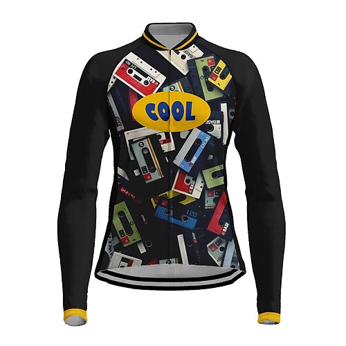 

21Grams Women's Cycling Jersey Long Sleeve Bike Top with 3 Rear Pockets Mountain Bike MTB Road Bike Cycling Breathable Quick Dry Moisture Wicking Black Graphic Patterned Spandex Polyester Sports