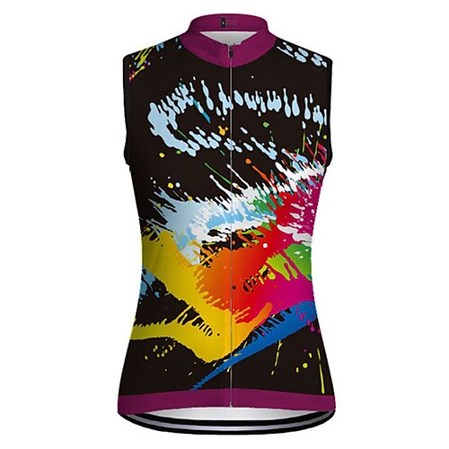 

21Grams Men's Cycling Vest Sleeveless Black Graffiti Bike Breathable Quick Dry Reflective Strips Back Pocket Polyester Spandex Sports Graffiti Clothing Apparel