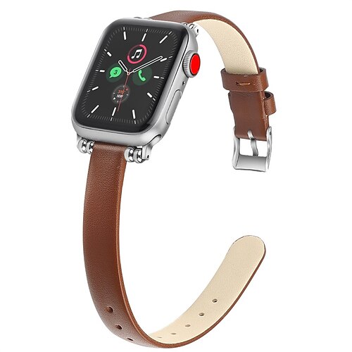 

1pc Smart Watch Band Compatible with Apple iWatch 38/40/41mm 42/44/45mm Genuine Leather Waterproof Adjustable Breathable Leather Loop for iWatch Smartwatch Strap Wristband for Series 7 / SE