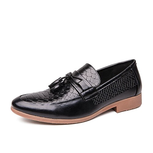 

Men's Loafers Slip-Ons Casual Classic Daily Office Career PU Black Brown Spring Summer
