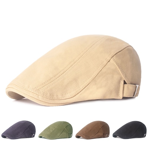 

New Men Cotton Berets Spring Autumn Winter British Style Adjustable Newsboy Beret Hat Retro England Hat Male Hats Peaked Painter Caps for Dad Gift