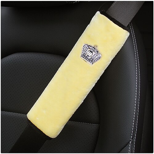 

Car Seat Belt Cover Crown Winter Plush Universal Auto Seat Belt Covers Cushion Protector Safety Belts Shoulder Protection