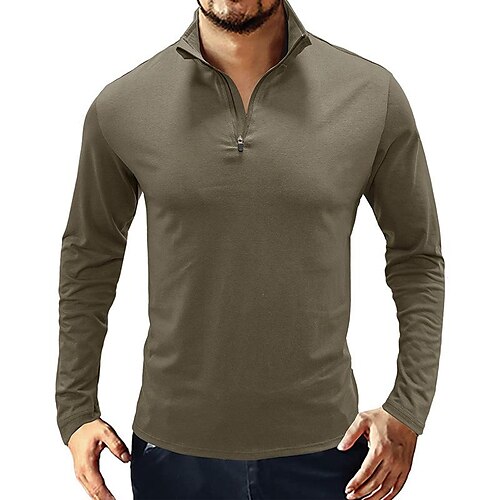 

Men's Hiking Tee shirt Pullover Sweatshirt Henley Shirt Top Outdoor Thermal Warm Windproof Breathable Lightweight Green White Black Fishing Climbing Camping / Hiking / Caving