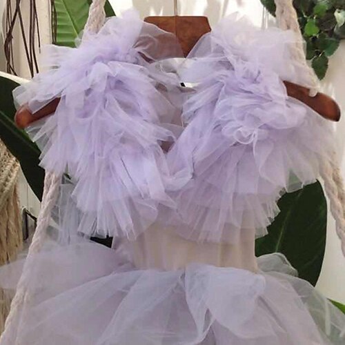 

Châles Enfants Boléro Princesse Doux Manches Courtes Tulle Boléros de Mariage Avec Couleur Pure Pour Soirée Printemps été