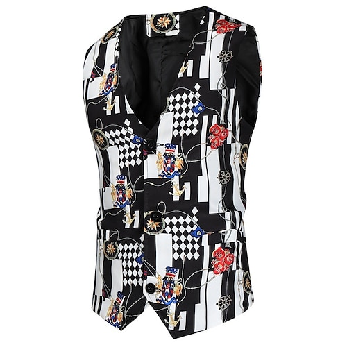 

Men's Vest Waterproof Outdoor Single Breasted Graphic 3D Printed Graphic V Neck Streetwear Jacket Outerwear Sleeveless Pocket Fall