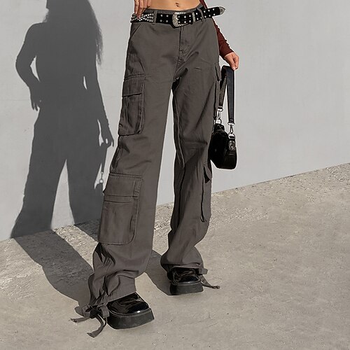 

Spicy Girls Punk & Gothic Y2K Year 2000 Pants Loose Pants Women's Cotton Japanese Cosplay Costumes Green / Beige / Gray