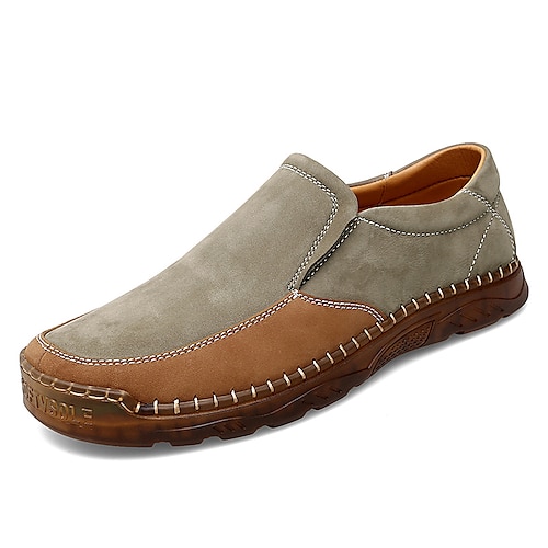 

Hombre Oxfords Zapatos formales Costura a mano Casual Diario Zapatos de Paseo Cuero Marrón Caqui Verano Primavera