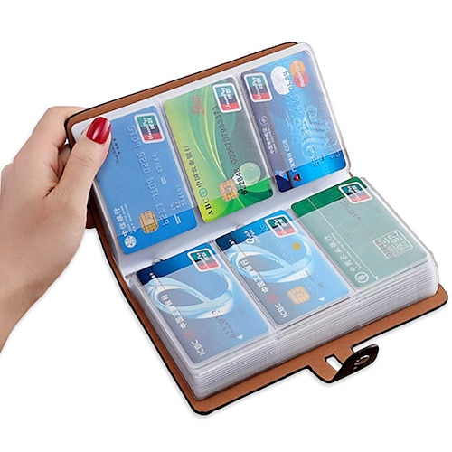 

RFID Credit Card Holder Leather Business Card Organizer 96 Card Slots Credit Card Sleeve to Manage Different Cards and Important Documents Prevent Loss or Damage